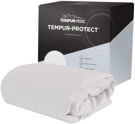 Tempur-Pedic TEMPUR-Protect Waterproof Mattress Protector, Full, White