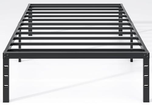 NEW JETO Metal Bed Frame,Twin Size Bed Frame with Storage Space,14 Inch