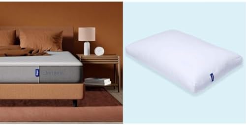 Casper Sleep Element Queen Mattress + Essential 2 Pack Pillows - Memory Foam Cooling, CertiPUR-US, 10 Year Warranty