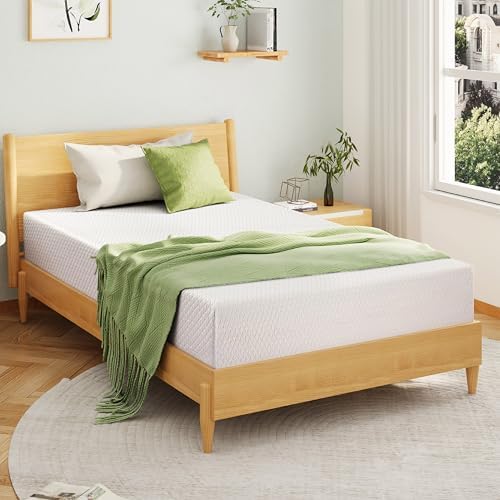 EGOHOME Full Size Memory Foam Mattress 8 Inch, Green Tea, Medium Firm
