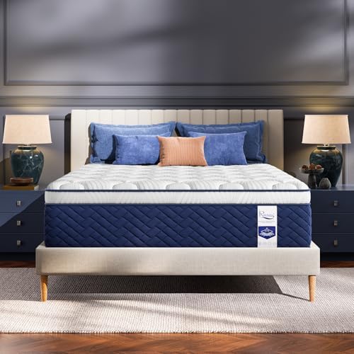 Medium Firm Queen Mattress 14 Inch - Hotel Collection Hybrid Mattress with 7-Zone Support for Spinal Alignment, Extra Back & Hip Support, Fiberglass-Free, CertiPUR-US Certified, 365-Night Trial