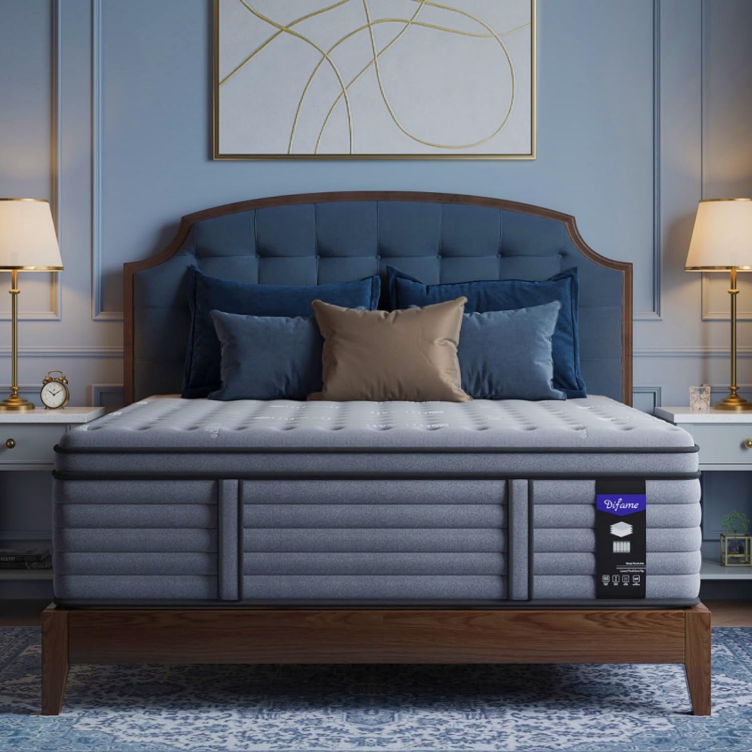 (Luxury Hotel) 14 Inch Hybrid Queen Size Mattress in a Box, Medium Firm